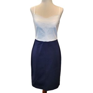 Banana Republic White and Navy Midi Dress